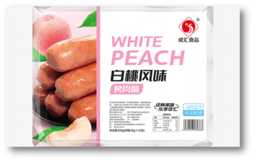 Peach flavor meat sausage